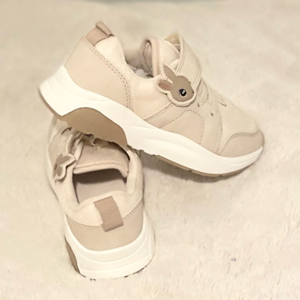 H&M light beige/rabbit sneakers kids size 10.5